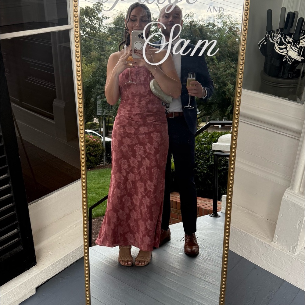 Azazie Strapless Lace Gown in Dusty Rose - Picture 5 of 5